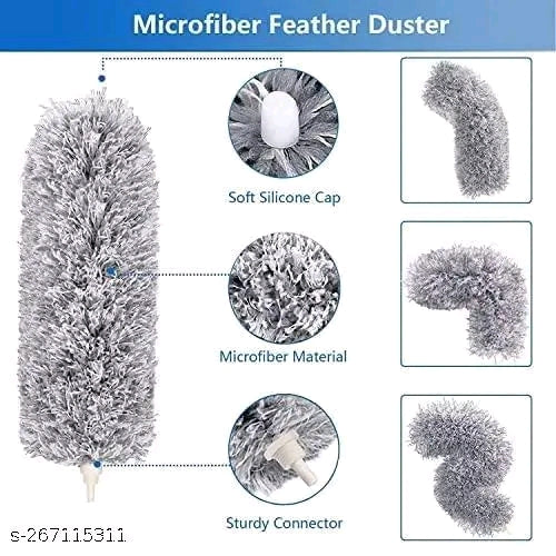 Microfiber Feather Duster | Bendable & Extendable Fan Cleaning Tool🧹