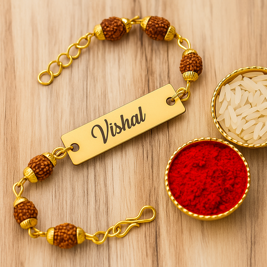 Personalised Rudraksha Rakhi | Customisable Rakhi